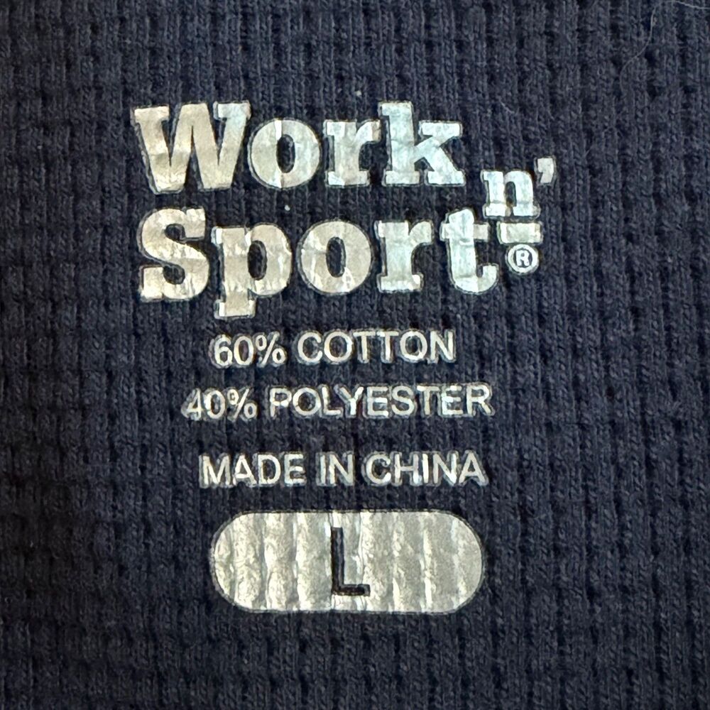 Work n’ Sport Bundle of 3 Men’s Large Waffle Knit Henley Shirts Long Sleeve - Picture 2 of 6